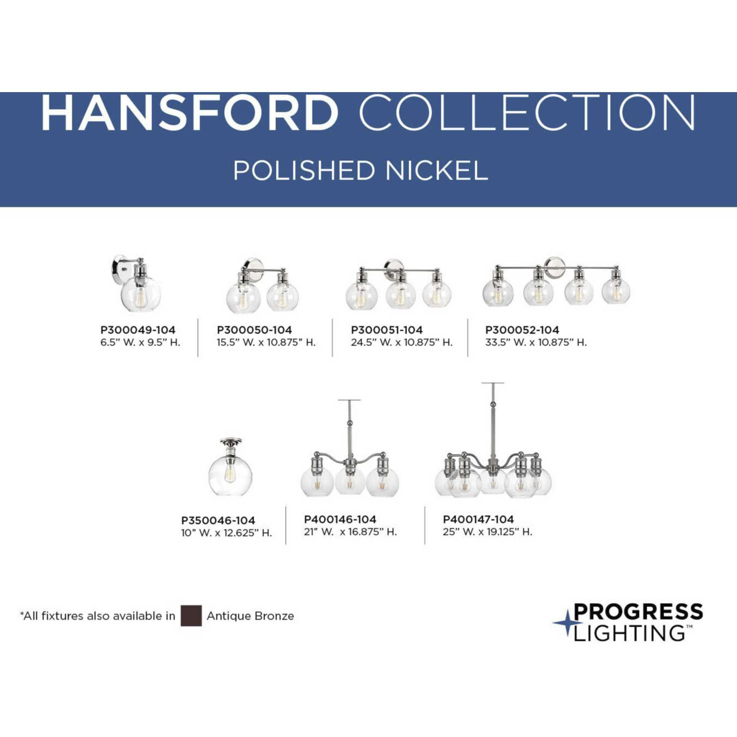 Hansford 4 Light 34 inch Polished Nickel Bath Vanity Wall Light